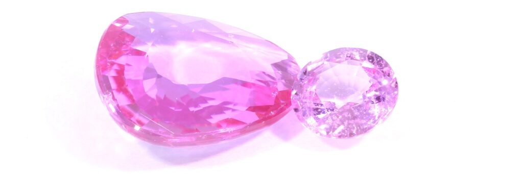 Duo de saphir rose poire et rond façonnier